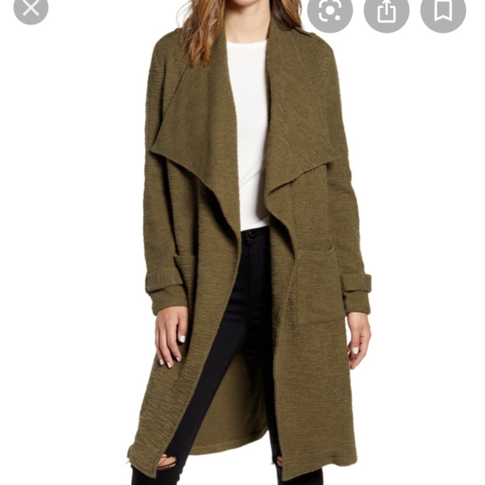 BB Dakota Drapey Bouclé Trench Coat XS